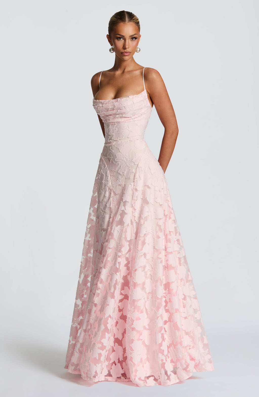 Arden Lane | Long Dress with a Lace Corset
